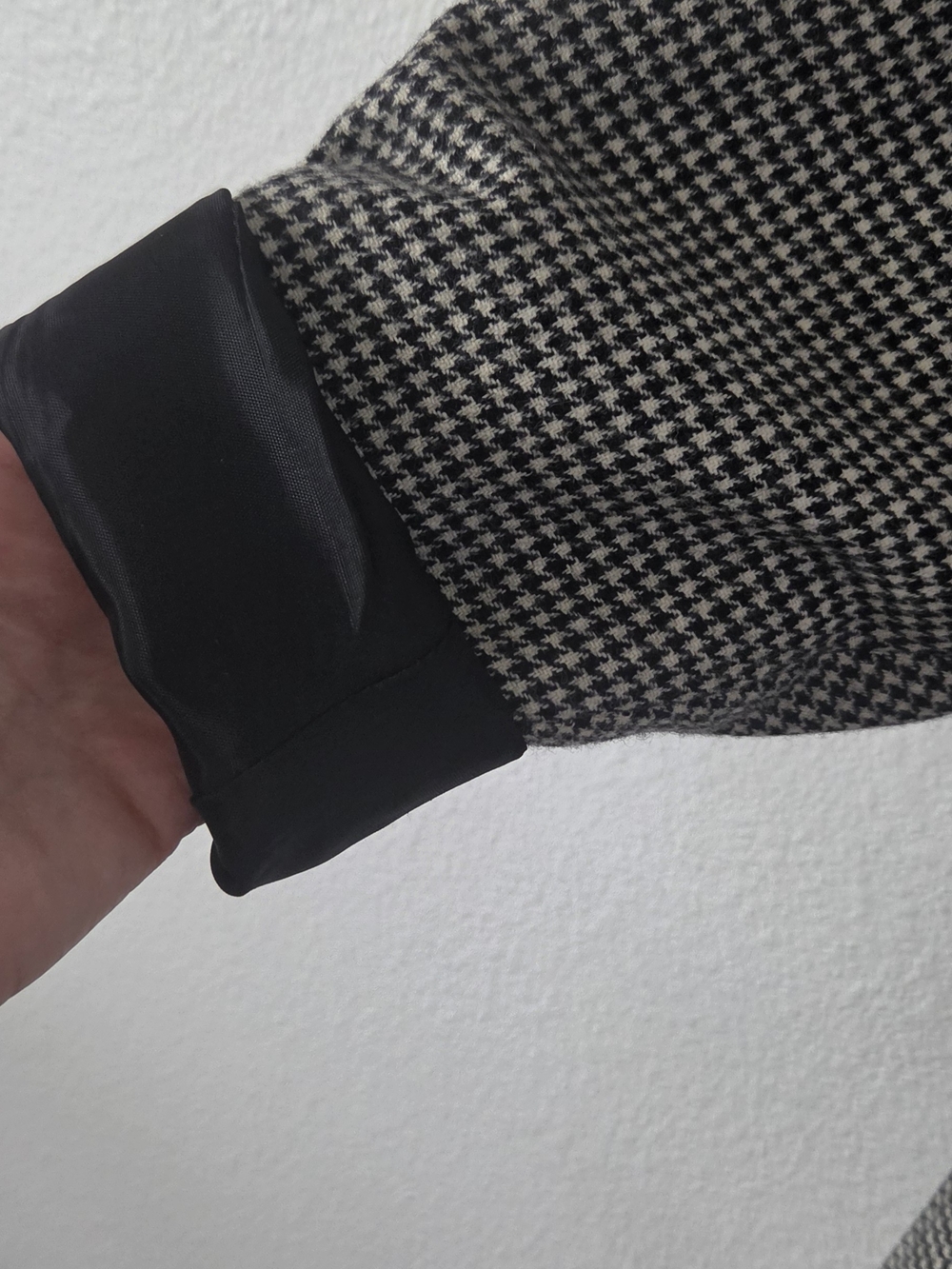 Vintage Wool Houndstooth Blazer Jacket - Black and White - Picture 5 of 16